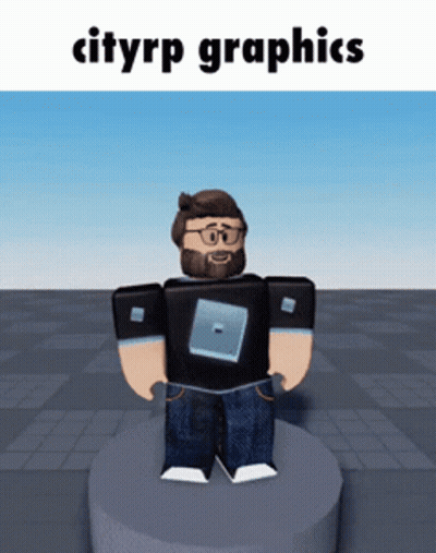 Man With Beard And Glasses On Pedestal Cityrp Graphics GIF
