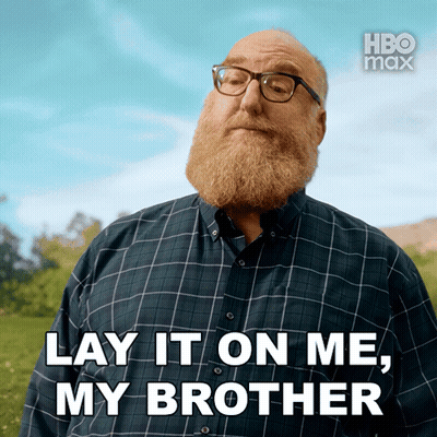 Man With Beard And Glasses Saying Lay It On Me My Brother GIF