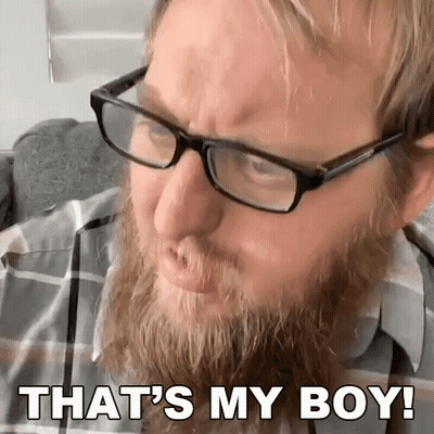 Man With Beard And Glasses Saying That's My Boy GIF