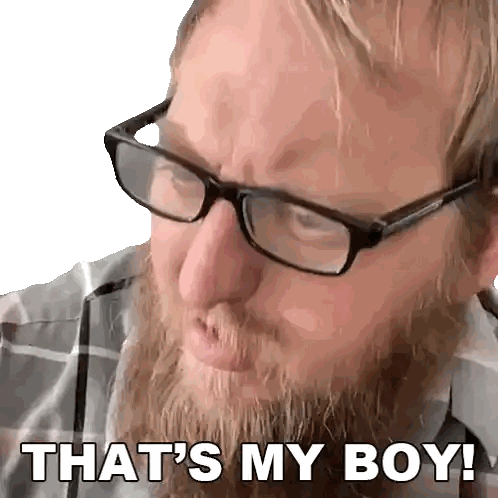 Man With Beard And Glasses Says That's My Boy Sticker