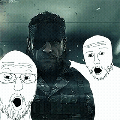Man With Beard And Glasses Surrounded By Surprised Faces GIF