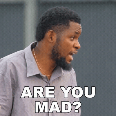 Man With Beard And Gray Shirt Says Are You Mad GIF