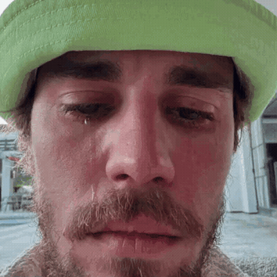 Man With Beard And Green Hat Crying GIF