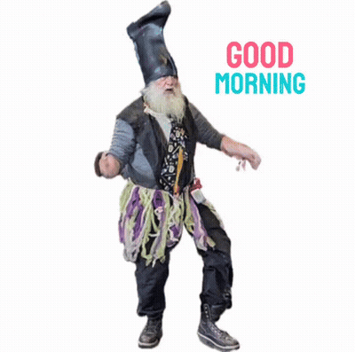 Man With Beard And Hat Dancing Good Morning GIF