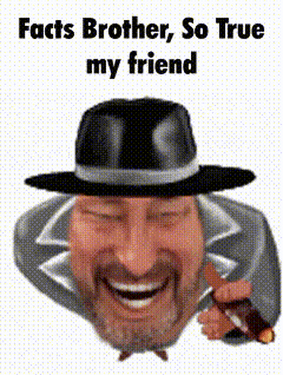 Man With Beard And Hat Holding Cigar Laughing GIF