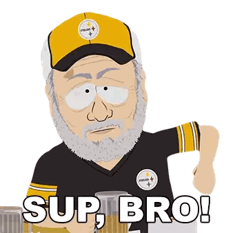 Man With Beard And Hat Saying Sup Bro Sticker