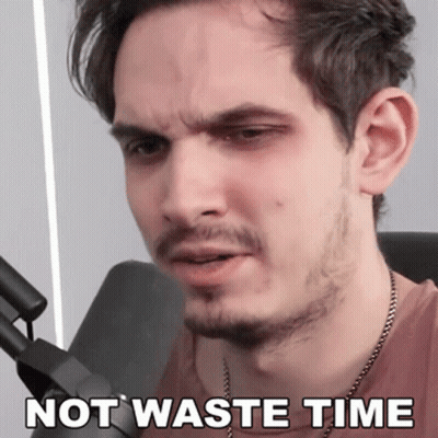 Man With Beard And Headphones Says Not Waste Time GIF