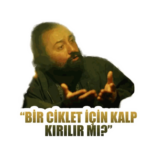 Man With Beard And Heart Breaks For Bubblegum Sticker