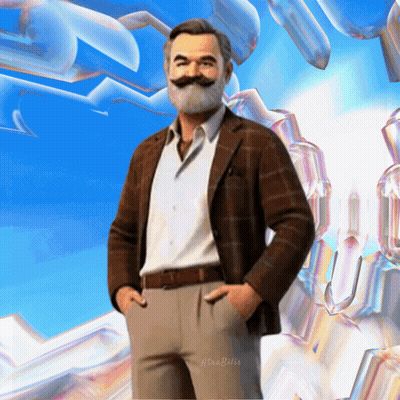 Man With Beard And Mustache Hands In Pockets Blue Sky GIF