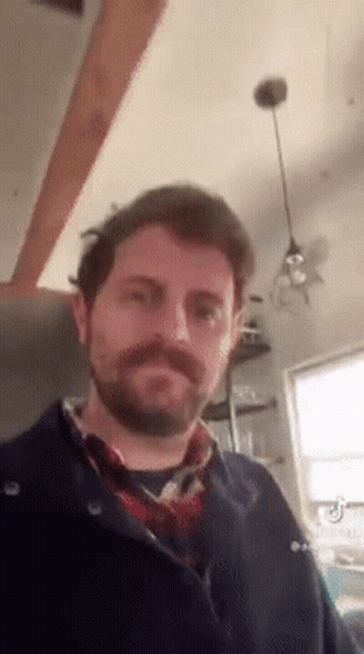 Man With Beard And Mustache In Kitchen GIF