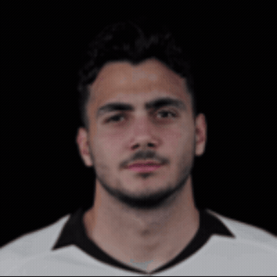 Man With Beard And Mustache In White Shirt With Black Collar GIF