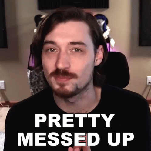 Man With Beard And Mustache Says Pretty Messed Up GIF