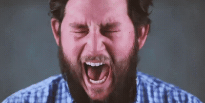 Man With Beard And Mustache Screaming GIF