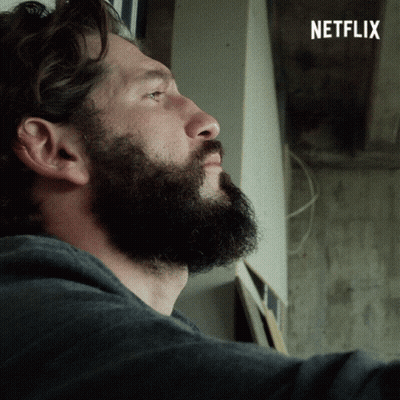 Man With Beard And Netflix Logo GIF