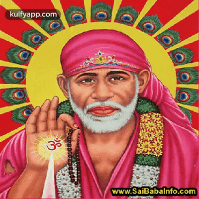 Man With Beard And Peacock Feather Headband Www.saibabainfo.com GIF