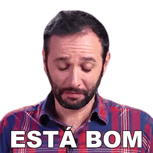 Man With Beard And Plaid Shirt 'Esta Bom Sticker