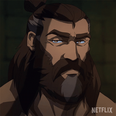 Man With Beard And Ponytail Sponsored By Netflix GIF