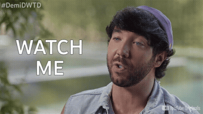 Man With Beard And Purple Hat Says Watch Me GIF
