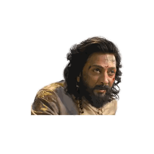 Man With Beard And Shivaraj Name Sticker