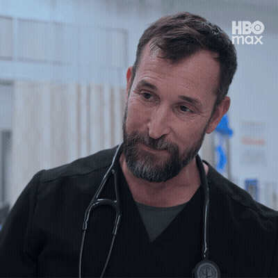 Man With Beard And Stethoscope Looking At Camera HBO Max GIF