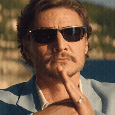 Man With Beard And Sunglasses In Blue Jacket GIF