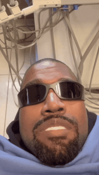 Man With Beard And Sunglasses In Blue Sweatshirt GIF