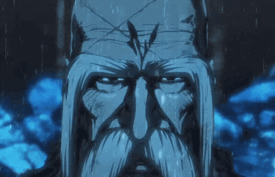 Man With Beard And Sword On Head GIF