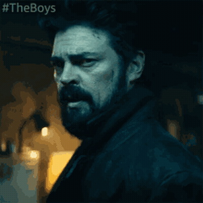Man With Beard And #Theboys Behind GIF