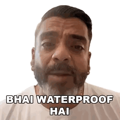 Man With Beard And Waterproof Bhai Sticker