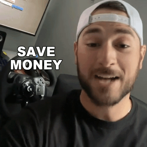 Man With Beard And White Hat Says Save Money GIF