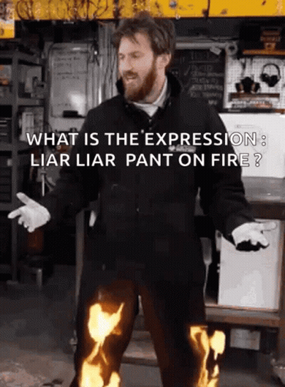 Man With Beard Asking Liar Liar Pants On Fire GIF