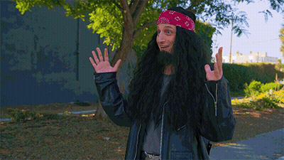 Man With Beard Bandana And Black Leather Jacket GIF