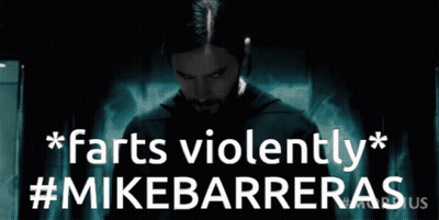 Man With Beard Behind Sign Saying Farts Violently GIF