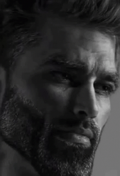 Man With Beard Black And White GIF