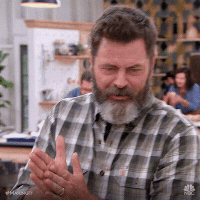 Man With Beard Clapping In Kitchen GIF