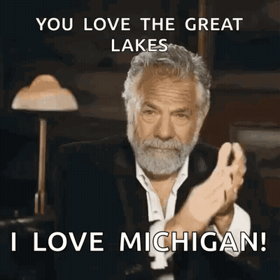 Man With Beard Clapping Says You Love The Great Lakes I Love Michigan GIF