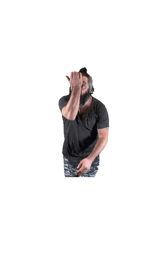 Man With Beard Covering Face Sticker