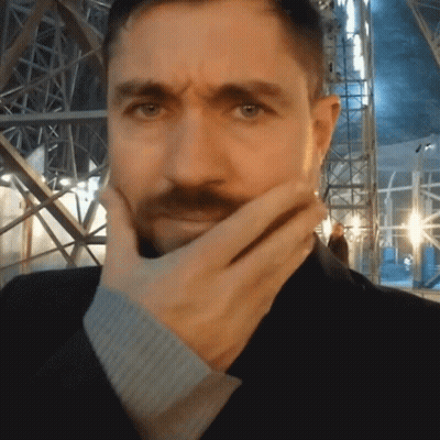 Man With Beard Covering Face GIF
