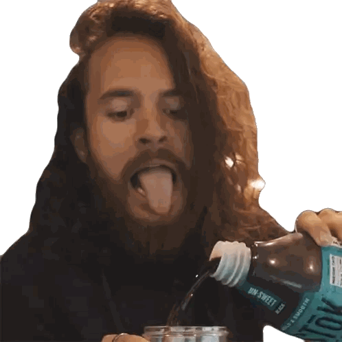 Man With Beard Drinking Aqua Bottle Sticker