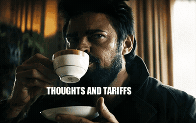 Man With Beard Drinking Coffee Thoughts And Tariffs GIF