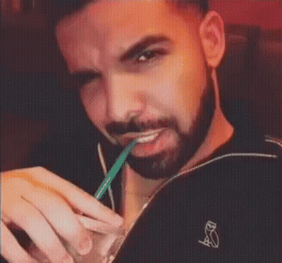Man With Beard Drinking From Straw GIF