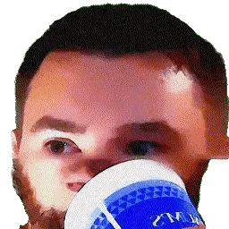 Man With Beard Drinking From ZMM Cup Sticker