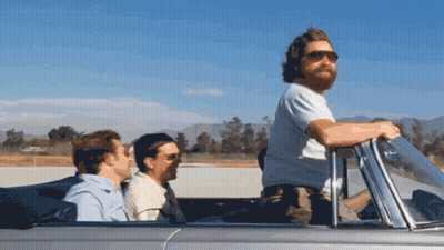 Man With Beard Driving Silver Car GIF