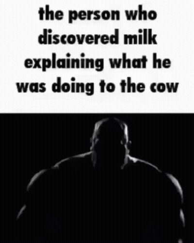 Man With Beard Explaining To Cow GIF