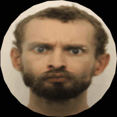 Man With Beard Eyes Closed In Circle GIF