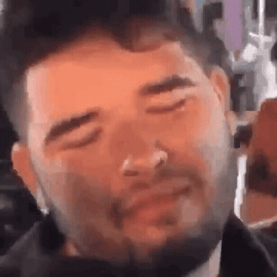 Man With Beard Eyes Closed GIF