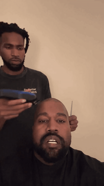 Man With Beard Getting Haircut GIF