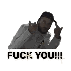 Man With Beard Giving Middle Finger Sticker