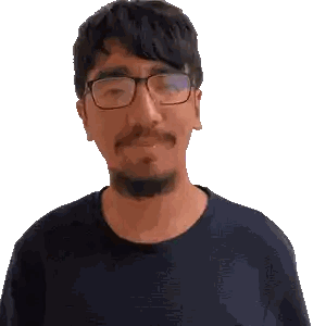 Man With Beard Glasses And Blue Shirt Sticker
