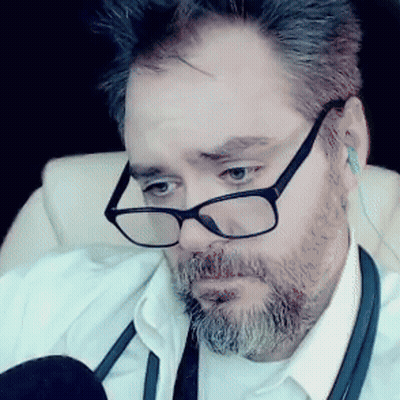 Man With Beard Glasses Earbuds GIF